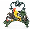 Sungmor Heavy Duty Cast Iron Garden Hose Holder | Water Hose Hanger Wall Mount | Decorative Indoor Outdoor Hose Rack Reel | 50FT 75FT 100FT Water Hose Bulter Storage | Lovely Cock Metal Hose Stand