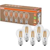 OSRAM High Efficiency LED Lamps with Energy Efficiency Class A, Pack of 5, Replaces 100W, Warm White (2700K), E27, Filament G