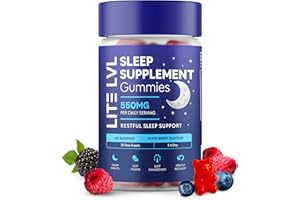 LITE LVL - 60 x Sleep Gummies for Adults - Berry Bliss Flavoured Sleeping Gummies - Sleep Vitamins