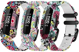 Jtffjsy Pattern Straps compatible with Fitbit Ace 3 watch strap replacement for Kids Children Girls Boys,Skin-Friendly Sport Breathable Silicone strap