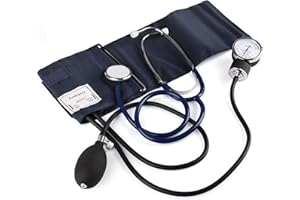 LotFancy Tensiómetro de Brazo Manual con Estetoscopio Esfigmomanómetro Aneroide Profesional con Estuche de Cremallera Un Buen Ayudante para Monitor la Presión Arterial Tamaño Adulto (25.4-40cm)