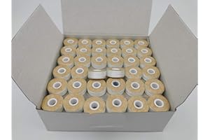 Prewound Bobbin, Card Broad, Size L, Style L, White Color, 144pcs per Box, 75D/2 Polyester by Doublelin