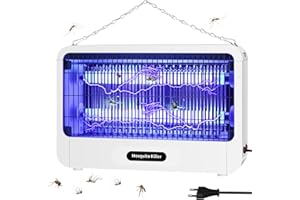 RJEDL Lampada Antizanzare, 20W UV Zanzariera Elettrica, 4200V Lampada Zanzare | Protezione al Tatto | Con Catena und Vassoio Adatto Per Uso Interno Ed Esterno