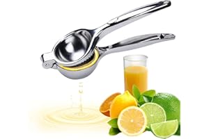 Behiruch Premium Hand Zitronenpresse aus Zinklegierung in Chrom glänzend, Zitruspresse manuell Zitronen Handpresse gross - Metall Zitronensaftpresse für die Küche - Lemon Squeezer Saft Juicer Lime