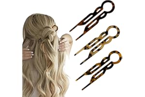 NATASHA 3Pcs French Hair Pin - Premium Acetate Prestige Hair Pins For Women，Elegant Amber French Pin Set With Secure Double-Notch Hold, Lightweight & Damage-Free Hair Accessories For All Hair Types
