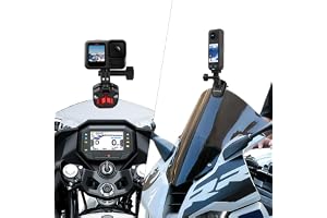 BRDRC Motorcykel vindruta klämma montering för GoPro Hero 13/12/11/9, justerbart aluminiumfäste för Insta360 X6/X5/X4, för DJ