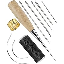 Yueton Lot De 48 Aiguilles Incurvées En Acier Inoxydable De Type T, I, J, C Pour Tapisserie, Tapis, Cuir, Toile, Réparation