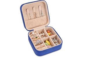 FARSIGHTED STAR Fasighted Star Jewelry Box custom Travel Jewelry Box birth Flower Leather Jewelry organizers name custom bride Proposal gift to Girls (dark blue)