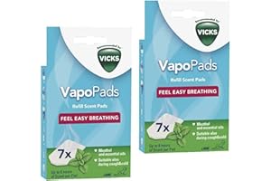 2 x Vicks Comforting Soothing Menthol VapoPads 2 Packs of 7 = 14 Pads *OMM TM*