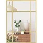 HOMCOM Rectangular Wall Mirror, 70 x 50 cm, Window Mirror with Metal Frame, Decorative for Living Room, Bedroom, Entrance, Go
