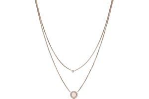 Fossil Damen-Halskette mit doppelter Scheibe