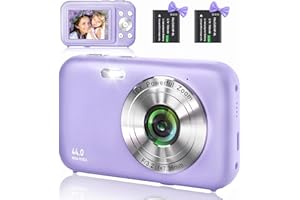 YLSHGXFC Cámara de Fotos, Cámara Digital HD 1080P 44MP, Cámara Digital Compacta, 2,5' LCD Recargable Camara de Fotos Digital con Zoom 16X Camara Digitales Compacta para Niño, Adulto(Violeta)