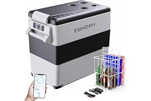 EUHOMY Car Fridge 49.4L, Compressor Fridge with 12/24V DC & 240V AC, Portable Refrigerator Freezer Cooler with APP Control & LCD touch panel for RVs, Camping, Travel, Fishing, Outdoor or Home Use