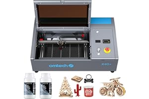 OMTech K40+ 40W Incisione Laser CO2 200x300mm Incisione Laser da Tavolo Taglierina per Incisore Laser Compatibile LightBurn con Testina Laser Regolabile Air Assist per Legno Vetro