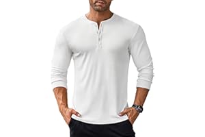 COOFANDY Langarmshirts für Herren Henley Shirt Longsleeve Tshirt mit Knopfleiste Langarm Shirt Long Sleeve T-Shirt Gerippt Henley Pullover