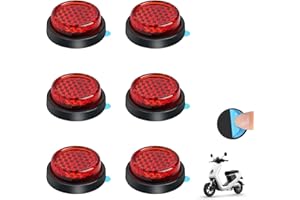 XATGIOUY 6 Pcs Motorcycle Reflectors, License Plate Self Adhesive Reflectors, Small Round Rear Stick-on Reflectors, Red Safety 24mm Mini Reflectors for Electric Vehicle, Motorcycle Bicycle Trailers Gate Posts