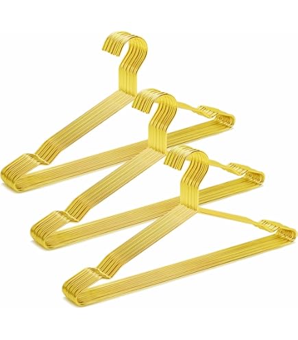 Amber Home Premium Matte Gold Aluminium Coat Hangers 20 Pack, 16,5 inch Extra Gladde & Duurzame Metalen Shirt Jurk Hanger, Licht & Stevig Metalen Rek voor Jas Broek Broek Slack