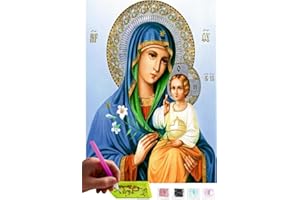MISHBAY Diamond Painting Mosaico DIY 5D Kit Completo | Madre di Dio | Ricamo | Quadro | Pittura per numeri Diamante | Home Wand Decor | Decorazione Pittorica, Murale | Arts Craft