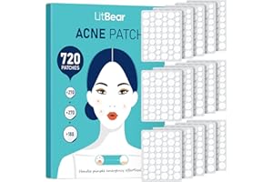 ‎LITBEAR LitBear Pickel Patch im Großpack, 720 Stück 3 Größen Hydrokolloid Pimple Patches fürs Gesicht zur Abdeckung von Pickeln, Hautunreinheiten und Akne, geeignet für alle Hauttypen