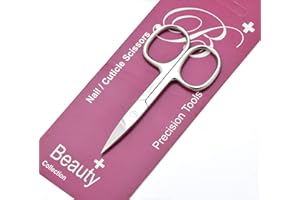 BEAUTY PLUS Nail Scissors for Women & Men use for Manicure Pedicure Hair & Beard Grooming. Professional Stainless Steel Straight, Curved, Arrow Pointed Scissor for Nails Cuticle & Hair Removal. (Straight 9cm)