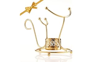Hemswell Crystal HC07BWG Chauffe-eau à brandy en superbe or – Photophore et support en métal – Idéal pour le verre à brandy Snifter