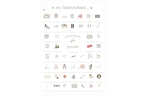 My Baby Days | Affiche 'En t'attendant' à tamponner pour femme enceinte & future maman | 9 mois souvenirs de grossesse | Idée cadeau baby shower annonce bébé | En Français & Fabriqué en France