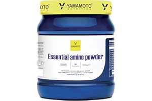YAMAMOTO NUTRITION Essential AMINO POWDER 300 gr, Integratore di Amminoacidi Essenziali EAA e BCAA 2:1:1, Sostiene la Performance e lo Sviluppo della Massa Muscolare, Gusto Arancia