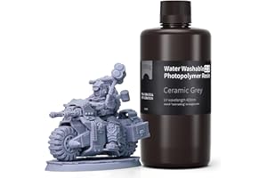 ELEGOO Resina Lavable al Agua 2.0 Gris 1KG, Resina 3D UV Rápido 395-405nm de Baja Contracción y Alta Durabilidad, Resina Fotopolímero 3D para Impresoras 3D Resina LCD/SLA/DLP