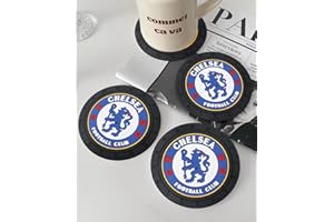 HNNGDL for Chelsea F.C Fans Car Cup Holder Coasters,Football Stuffs Car Coasters for Car Cup Holder,Chelsea Car Cup Holder Insert,Silicone Non-Slip Car Cup Mat,2.75''