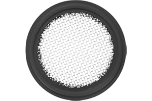 M METERXITY 1-Pack 20 Mesh FKM Sanitary Gasket 1.5 Inch with Stainless Screen Tri-Clover Gasket Sanitary Pipe Weld Ferrule/Sink Plug/Bathtub Plug/Sealing Faucets Black