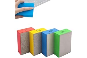 GYTFOG 4 Pcs Tile File, Diamond Sanding Pads for Porcelain Tile Polishing, 60/100/200/400 Grit, Professional Diamond File for Glass Granite Concrete Marble Terrazzo Travertine