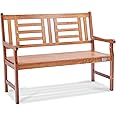 VEVOR Outdoor Bench - 48" Wood Garden Bench with Backrest & Armrests, 700 lbs Capacity, Perfect for Garden, Park, Yard & Porch