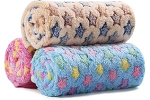 COMSLE Manta para Perros con Suave Forro Polar, 3 Piezas, Manta Lavable Durable del Gato del Perro