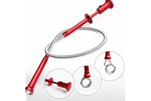 XUBX 62 CM/24” Czerwony Magnetyczny Chwytak Z Czterema Szczękami Ze światłem, Zginany Wąż, Elastyczny Chwytak, Narzędzie Do Zbierania śmieci, Narzędzie Do Odblokowywania Włosów