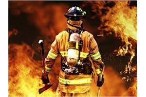 YSCOLOR Diamond Painting Pompieri 5D DIY Diamante Rotondo Pittura Pompiere Pompiere Punto Croce Completo Rotondo Diamante Ricamo Mosaico Cucitura Home Art 30 X 40 cm