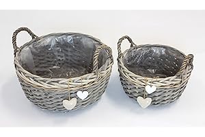 ‎FRANK FLECHTWAREN FRANK FLECHTWAREN Plant Basket Hearts Set of 2