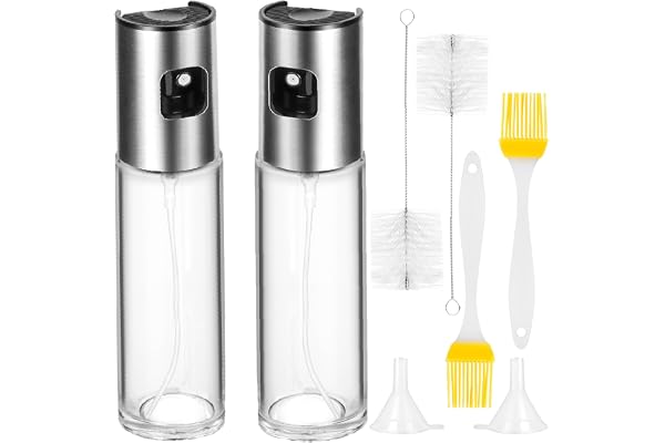 CUESVAP 2 Pièces Spray Huile Cuisine, 100ml Vaporisateur Huile d'olive, Vinaigre Bouteille Pulverisateur pour Barbecue, Salade, Cooking