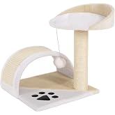 lionto Cat Scratching Post Small with Plush Ball and Lots of Sisal Height