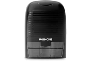MONHOUSE Deumidificatore Da 1500 Ml - Assorbiumidita Portatile, Compatto E Silenzioso - Mini Deumidificatore Per Casa, Camera Da Letto, Auto, Ufficio, Garage E Cantina - Riduce Muffa E Umidita - Nero