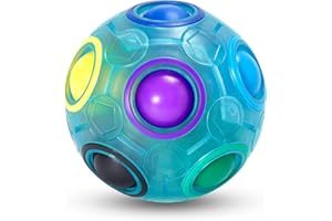 Vdealen Regenbogenball Magischer Puzzleball Zappelball Spiel Spaß Stressabbau Geschicklichkeitsspiele Pädagogische Spielzeug Denksport Ball Spielzeug Knobelspiel für Kinder Teens & Erwachsene