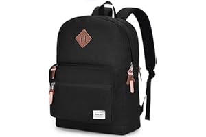 RAVUO School Backpack,Water Resistant 15.6 Inch Black Backpack for Men and Women Laptop Backpack Travel Rucksack College School Bags