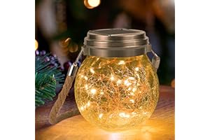 XRR Lanterne Solaire Exterieur Jardin - Lumiere Solaire Exterieur Étanche Lampe - 30 LED Solaire Exterieur Jardin décoratives Eclairage, Solaire Boule Verre pour Intérieur Extérieur(blanc chaud)