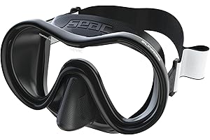SEAC Sunrise, maska z pojedynczym szkłem ze szkła hartowanego do nurkowania i snorkelingu z klamrą 3D