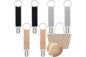 Yatinkim Travel Hats Clip Fabric Cap Clips 6 Pcs Elastic Fixing Band Portable Retainer Adults Outdoor Multifunctional Hat Clasp Purses Backpack Black Grey Khaki
