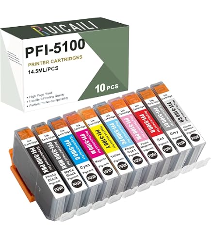CANON Inksaver PFI120 Genuine Pfi-120 5 Pack Set of 5 Colors Ink