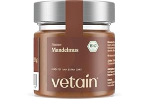 ‎VETAIN VETAIN Bio Mandelmus Cremig 200g - 100% Bio-Mandeln - reich an Protein & Ballastoffen - ohne Zuckerzusatz & Palmöl - vegan & glutenfrei - perfekt als Topping für Müsli und Porridge