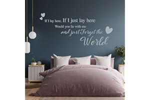 WALL DESIGNER If I lay here... Would you lie with me and just Forget the World - Wall Quote, Wall Art Sticker [Silver]