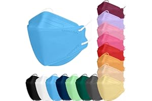 TubeRoo FFP2 Maske Bunt Farbig Fischform 10 Stück Masken, Blau Grau Beige Rot Pink Rosa Orange Schwarz Weiß Hellblau Dunkelgrau, Versand aus Deutschland, Atemschutzmaske, Mundschutz