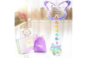 Focxoio New Home Gifts, House Warming Gifts for Friends Couple Family Crystal Butterfly Sun Catchers Decoration, New Home Owner Gift Ideas