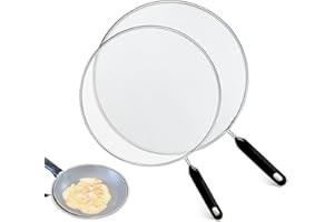 Kaycolin 2 Teiliger Edelstahl Spritzschutz, Spritzschutz Pfannen, Stainless Steel Hangable, 29 cm und 33 cm Durchmesser, Verhindern Sie, DASS Öl und Wasser aus Dem Topf Spritzen